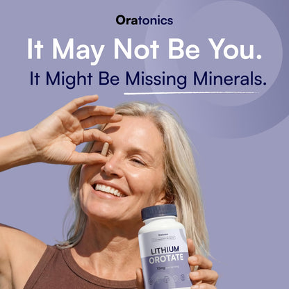 Oratonics Lithium Orotate 10mg – Trace Mineral Lithium Supplement for Daily Balance & Cognitive Clarity – Low-Dose, Highly Absorbable Formula – Vegan ORATONICS