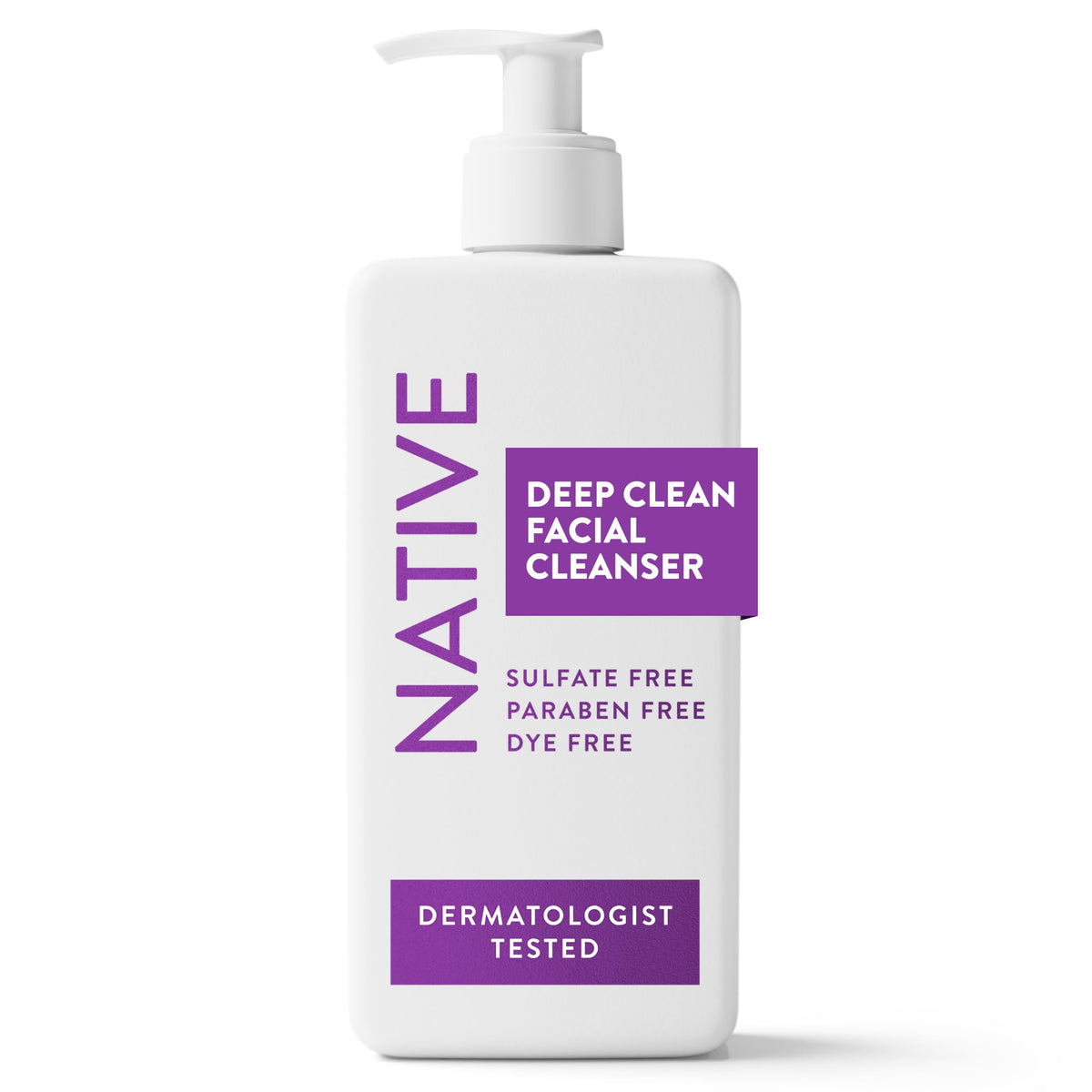 Native Deep Cleansing Facial Cleanser, for Oily to Combination Skin, Sulfate Free, with Salicylic Acid and Eucalyptus, Dermatologist Tested, 12.5 FL Oz Native
