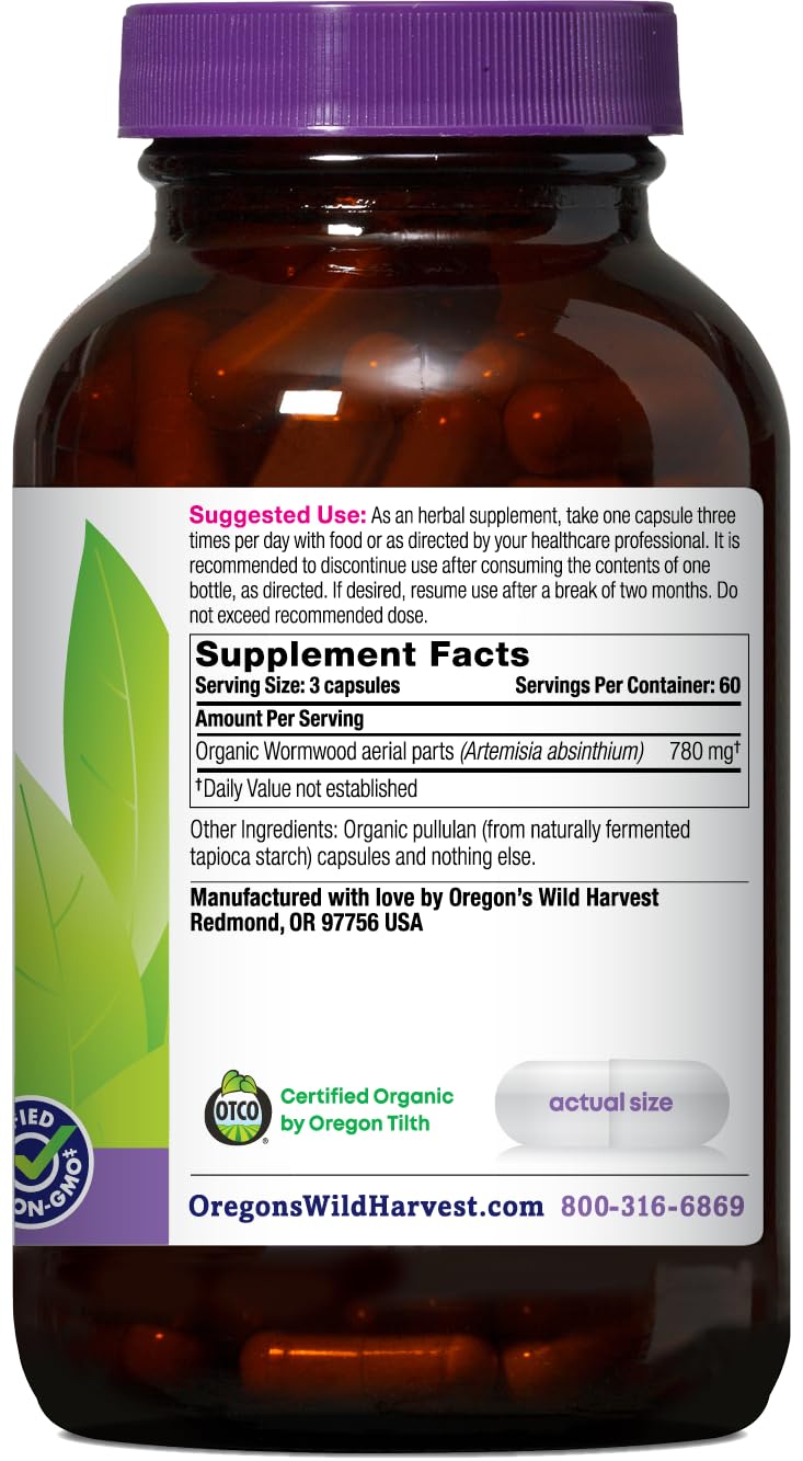 Oregon's Wild Harvest Wormwood Organic Herbal Supplement, 90 Count Gsupps Australia