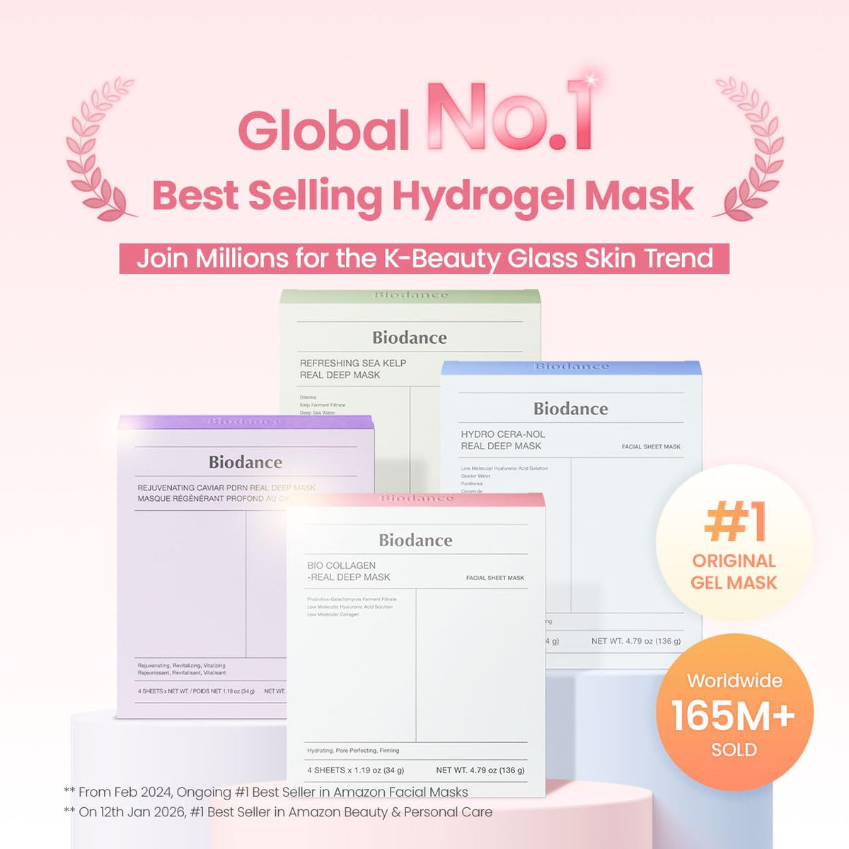 BIODANCE Bio-Collagen Real Deep Mask, Hydrating Overnight Hydrogel Face Mask, Pore Minimizing, Elasticity, Plumping, Travel Essentials & Self Care Gifts for Women, Korean Skin Care | 1.19oz(34g) x 4ea BIODANCE