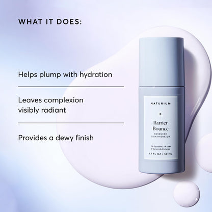 Naturium Barrier Bounce Serum, Plumps & Hydrates Face, Neck & Chest, Hydration Booster & Skin Care with Squalene & Ceramide Complex, 1.7 fl oz Naturium