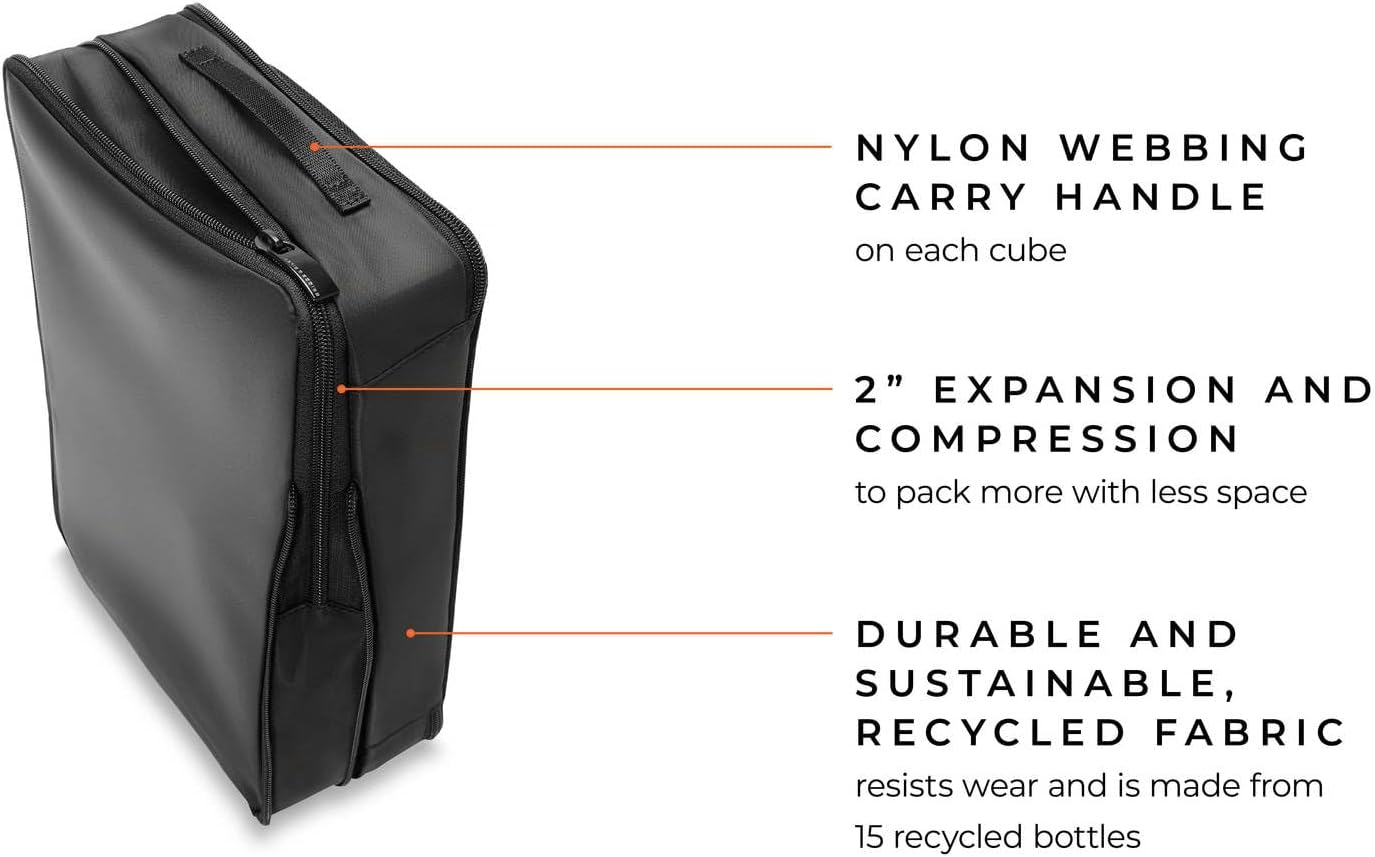 Briggs & Riley Compression Packing Cube Set for Women & Men - Bag Organizer for Checked Suitcase & Luggage, Pack Accessories for Vacation - 3-Piece, Black Gsupps Australia