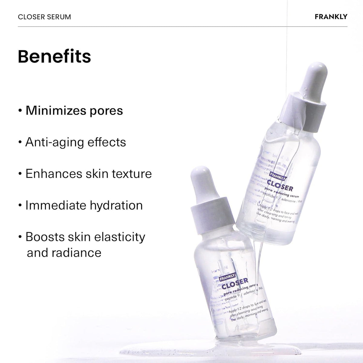 FRANKLY Closer Serum | Pore Minimizer Serum | 1.01 fl oz FRANKLY