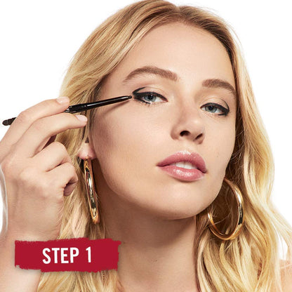 Rimmel London Exaggerate Waterproof Eye Definer Eyeliner, Highly Pigmented, Long-Wearing, Built-In Smudger, 262, Blackest Black, 0.01oz Rimmel