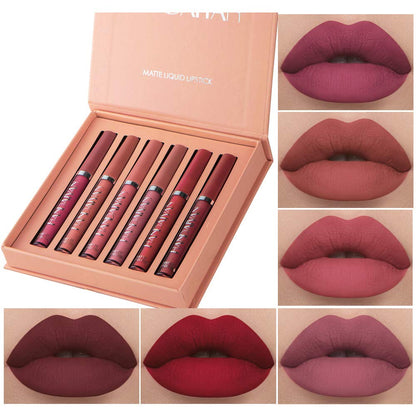 6Pcs Matte Liquid Lipstick Set, Waterproof Non Stick Cup Lip Gloss (Set A) BestLand