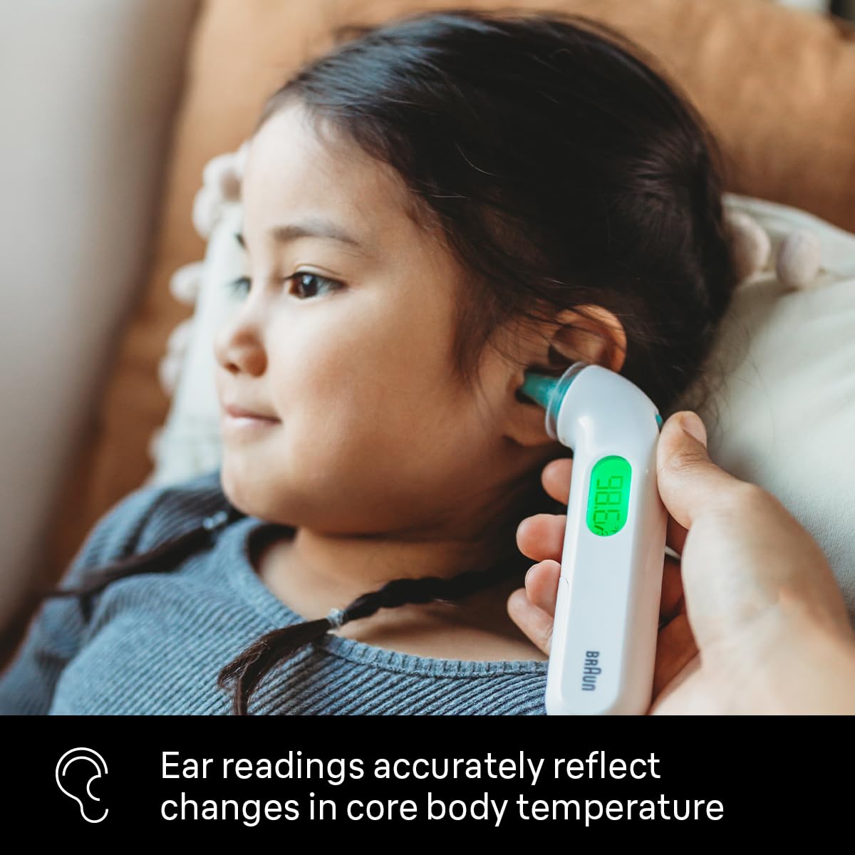 Braun ThermoScan 4 Digital Ear Thermometer for Kids and Adults, Professional Accuracy, Color Coded and Audio Fever Guidance for Babies, Toddlers Gsupps Australia