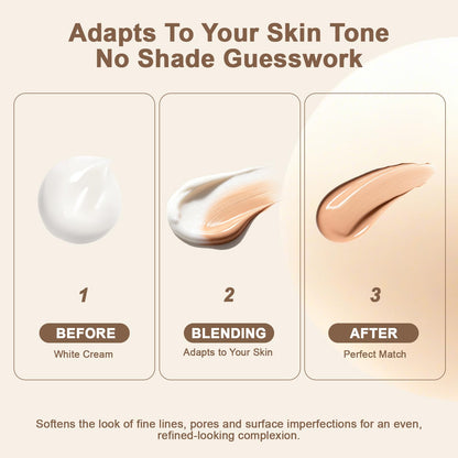 Color Changing Foundation -Skin Tone Adapting Liquid Foundation for Women Océane