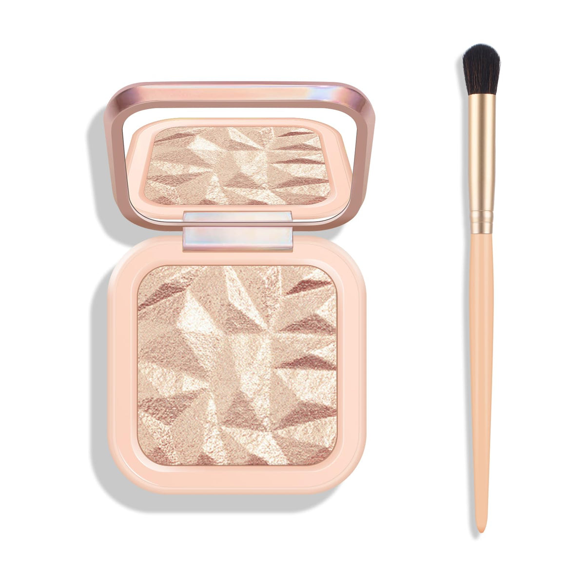 KYDA Face Highlighter Palette, High Glossy Face Illuminator Palette, Natural Glow Finish, Pearl Shimmer Smooth Baked Powder, Lasting Sparkling Champagne Highlighter Makeup-SUN GLOW KYDA