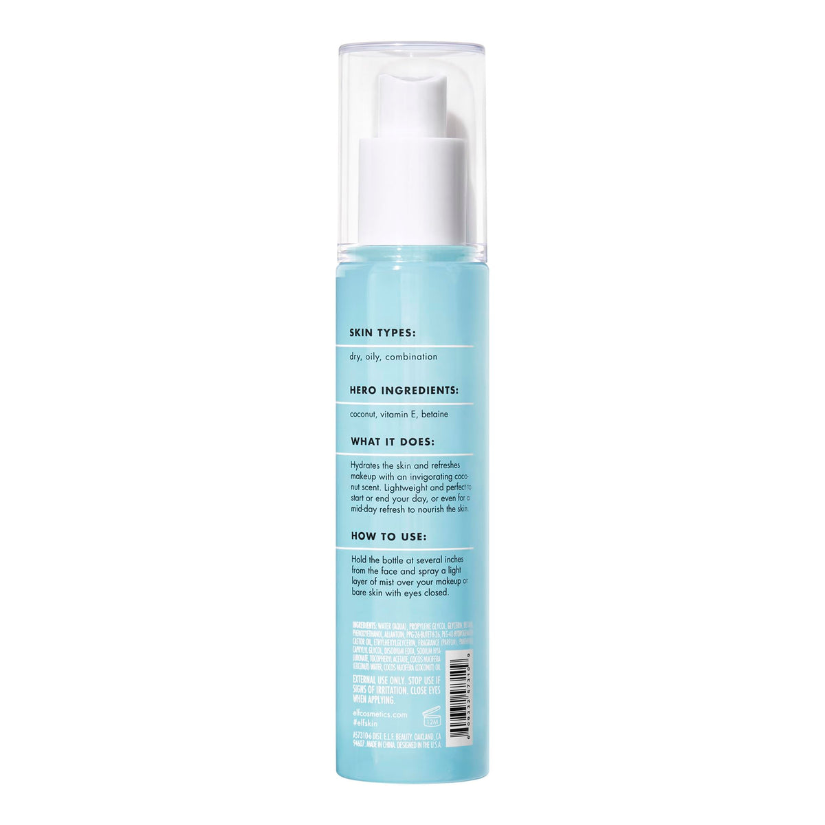 e.l.f. SKIN Holy Hydration! Hydrating Coconut Mist, Refreshes, Soothes & Invigorates Skin, Tropical Scent, 2.7 Fl Oz (Pack of 1) e.l.f.