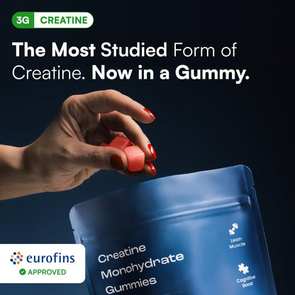 Creatine Monohydrate Gummies - Supports Muscle Growth, Recovery & Brain Function - Convenient & Easy to Take - Great Tasting Watermelon Flavor OMNI Creatine