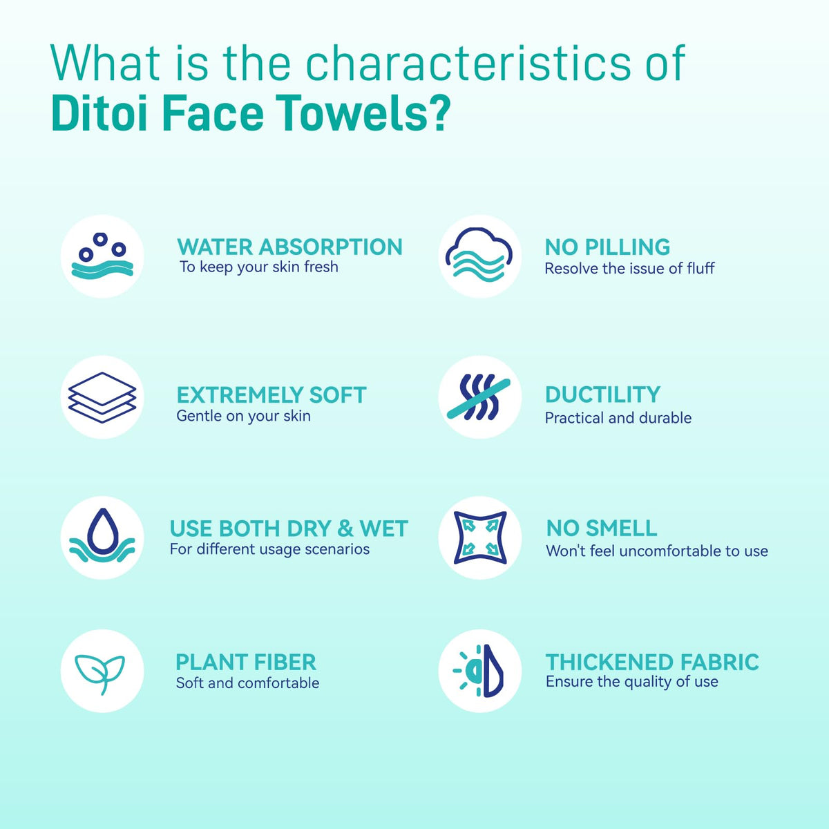 Ditoi Face Towels XXL, Ultra‑Soft Disposable Facial Towels Ditoi