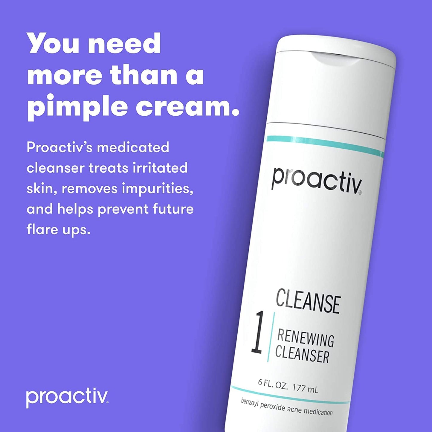 Proactiv Acne Cleanser - Benzoyl Peroxide Face Wash and Acne Treatment - Daily Facial Cleanser and Hyularonic Acid Proactiv