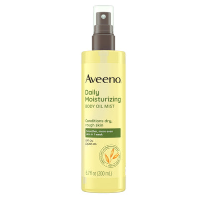 Aveeno Daily Moisturizing Body Oil Mist with Oat Oil and Jojoba Oil for Rough, Dry, Sensitive Skin, Nourishing Body Spray for Smoother, More Even Skin, Paraben- & Silicone-Free, 6.7 fl. oz Aveeno
