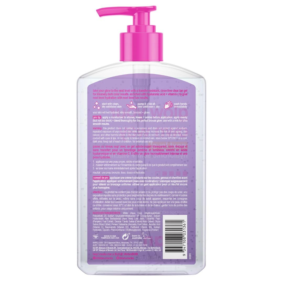 b.tan Extra Dark Clear Self Tanning Gel - Glow Your Own Way Gradual Tan B.TAN