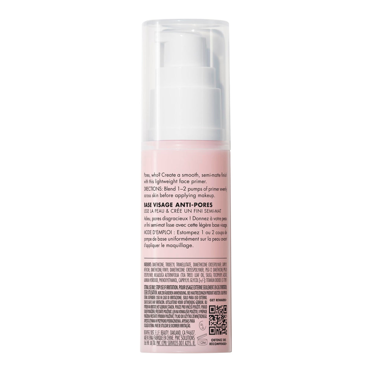 e.l.f. Poreless Face Primer - Large, Silky, Skin-Perfecting, Lightweight, Long Lasting, Absorbs Quickly, Smooths, Preps, Creates Flawless Base, Infused with Tea Tree and Vitamins A & E, 1.01 Fl Oz e.l.f.