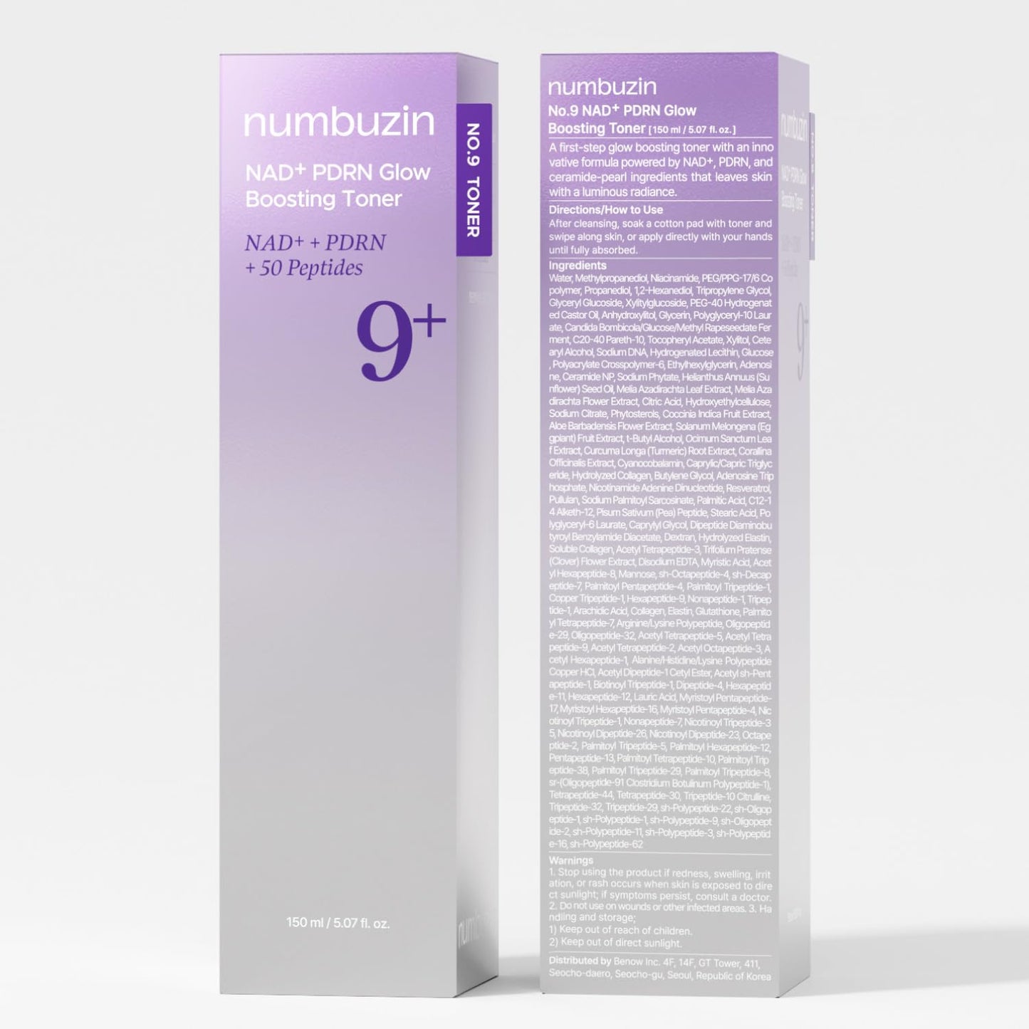 numbuzin No.9 NAD+ Salmon PDRN Glow Boosting Toner, Hydrating & Firming Toner for Wrinkles, Fine Lines & Dull Skin numbuzin
