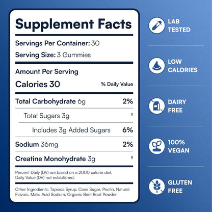Creatine Monohydrate Gummies - Supports Muscle Growth, Recovery & Brain Function - Convenient & Easy to Take - Great Tasting Watermelon Flavor OMNI Creatine