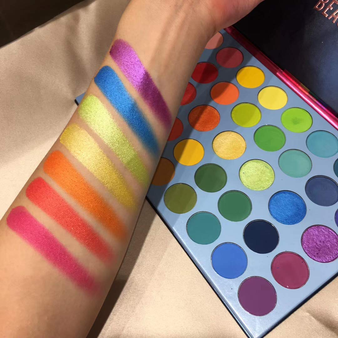 39 Colors Colorful Rainbow Eyeshadow Palette, Matte Metallic Shimmer BestLand