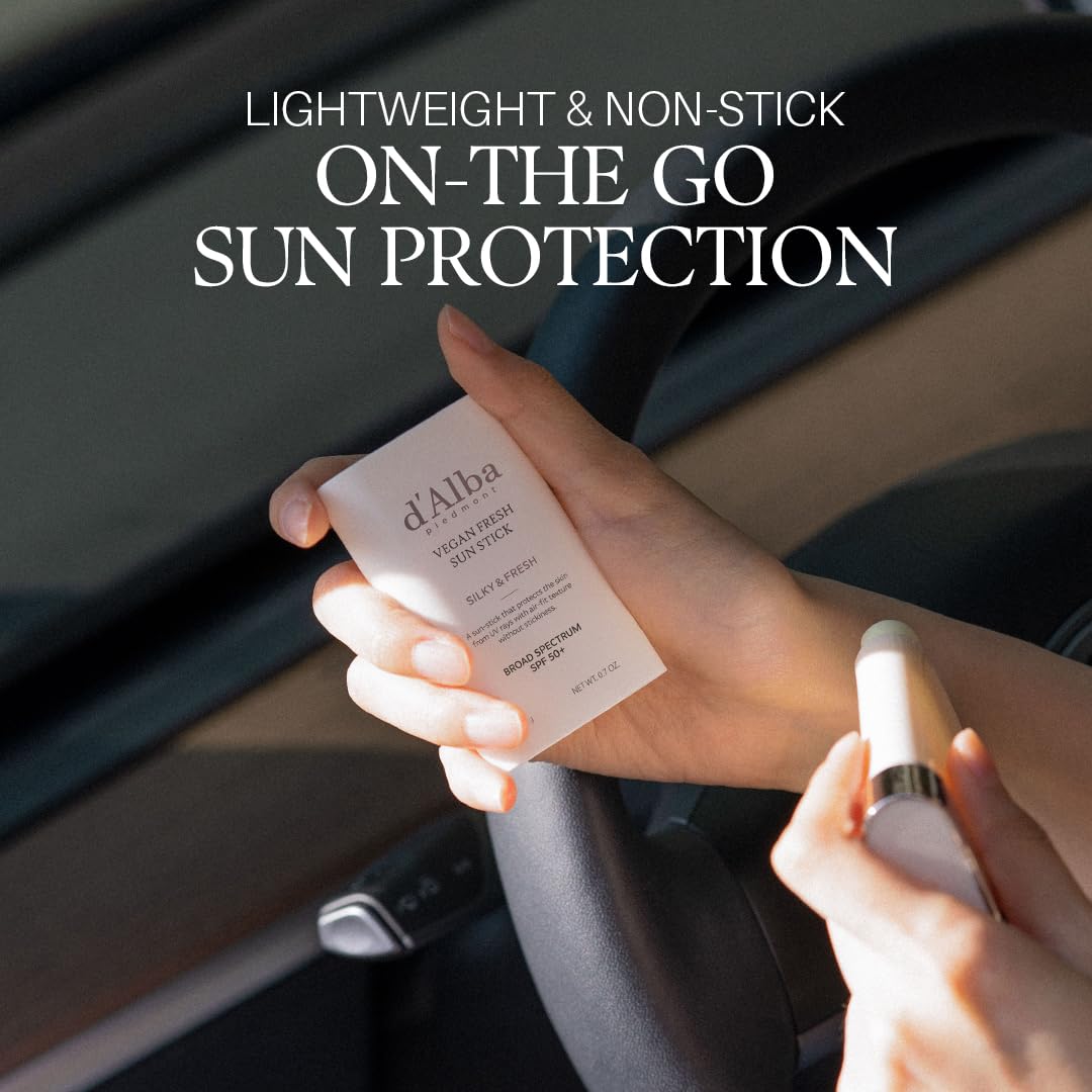 d'alba Piedmont Air Fit Fresh Sun Stick, OTC BROAD SPECTRUM SPF 50+, Non-Sticky On-the-Go Sun Protection, Outdoor Essential Vegan Sun Stick, Silky & Fresh, Korean Skin Care (0.7 Oz.) d'alba Piedmont