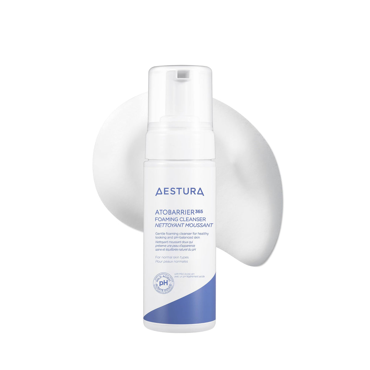 AESTURA ATOBARRIER365 Gentle pH-Balanced Foaming Cleanser with Ceramides | Korean Face Wash for Skin Moisture Barrier Repair, Hydrating Formula, Suitable for Dry Skin, 150ML / 5.07 oz. AESTURA