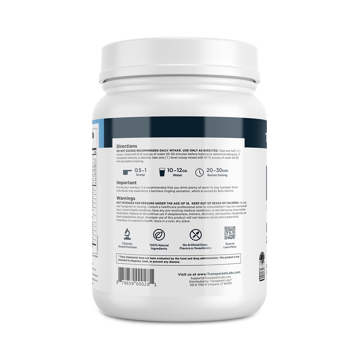 Transparent Labs Bulk Pre Workout Powder - Naturally Sweetened Preworkout for Men & Women, Pre Work Out for Muscle Building & Strength w/Beta Alanine & BetaPure - 30 Servings, Strawberry Lemonade