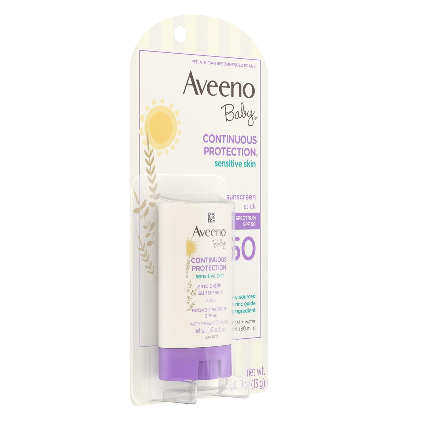 Aveeno Baby Continuous Protection Mineral Sunscreen Stick for Sensitive Skin with Broad Spectrum SPF 50 Protection for Face & Body Aveeno Baby