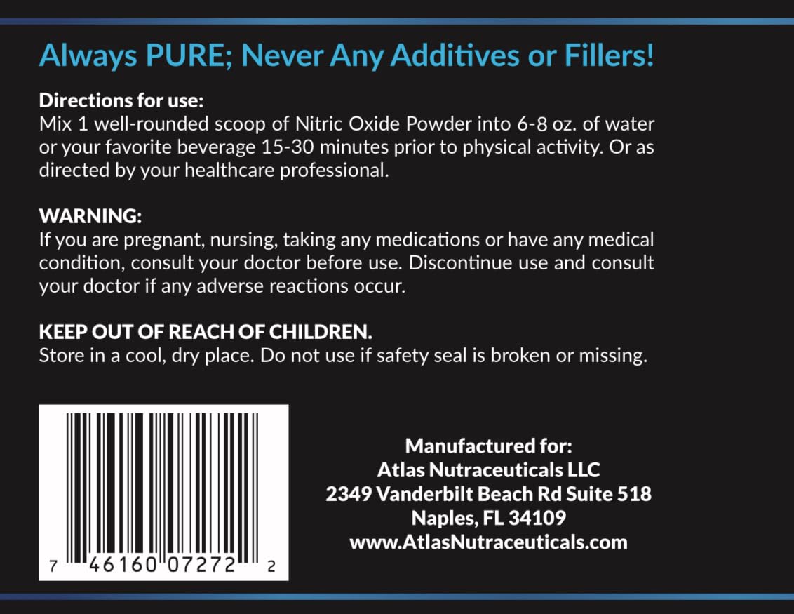 Atlas Nutraceuticals-Nitric Oxide Pump Powder-Non Stimulant Pre Workout 30 Servings Atlas Nutraceuticals buy australia supplements