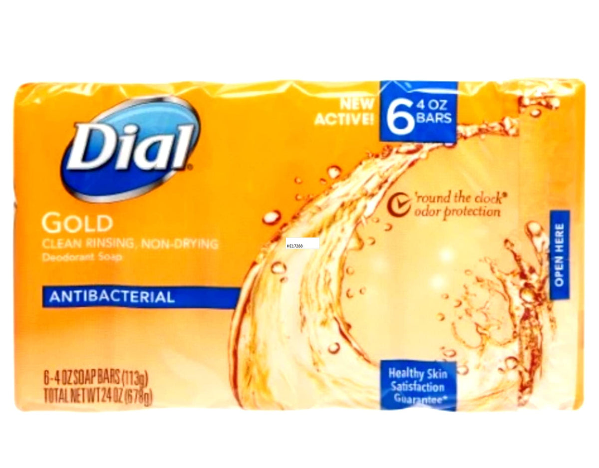 Dial Antibacterial Soap Bar, Gold, 6 Count (Pack of 2) Dial