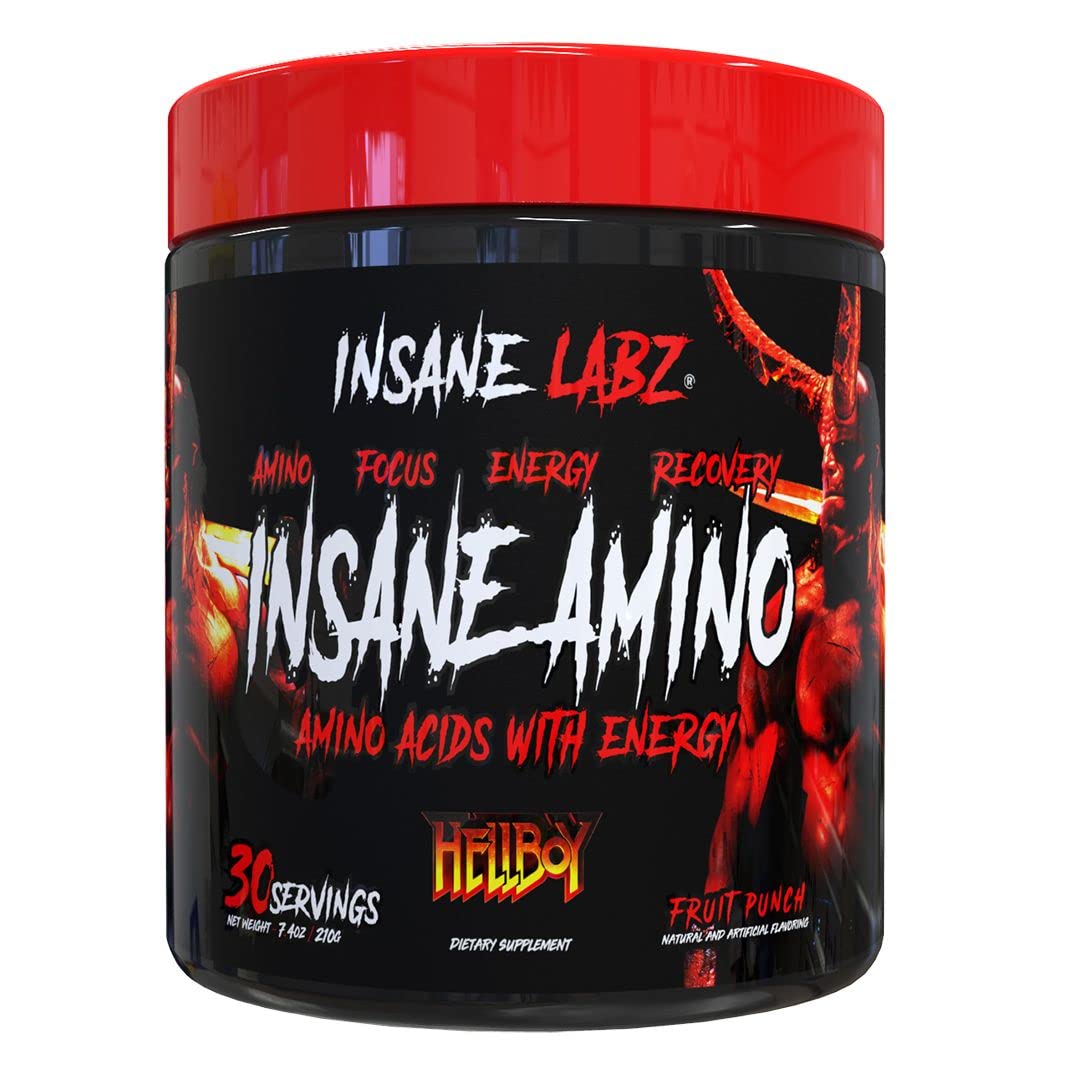 Insane Labz Hellboy Bundle, Psychotic Hellboy Pre Workout and Insane Amino BCAA, Increase Muscle Mass, Strength, Focus and Recovery Time, Lemonade