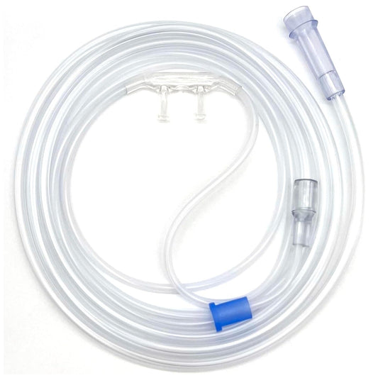 ResOne Soft Nasal Cannula 5-Pack - Oxygen Cannula, Curved Prongs, 4Ft Crush-Resistant Tubing