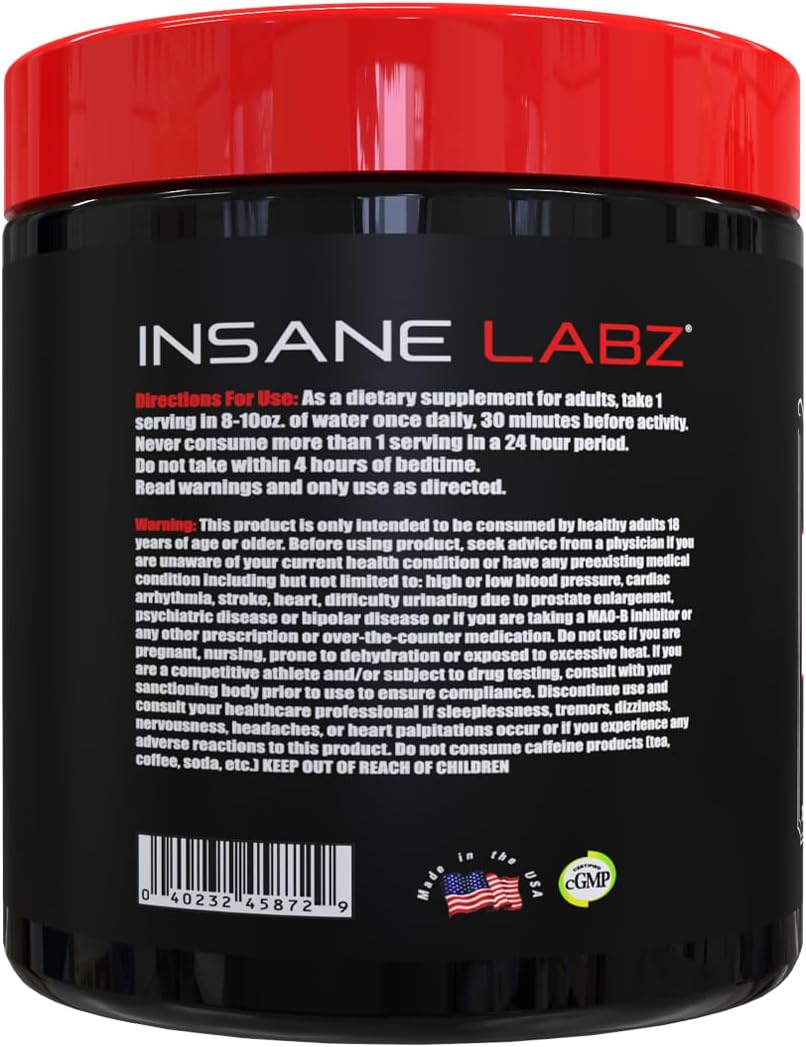 Insane Labz Pure Beta Alanine Powder, 3200mg Serving, 30 Servings