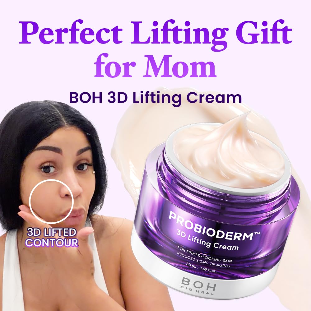 [Cardi B's Pick] BIO HEAL BOH Probioderm 3D Lifting Cream 1.69 fl oz - Advanced Korean Facial Night Cream with 17-Peptide Complex & Probioderm for Face & Neck, Butter-Rich Texture for Perfect Slugging BIOHEAL BOH