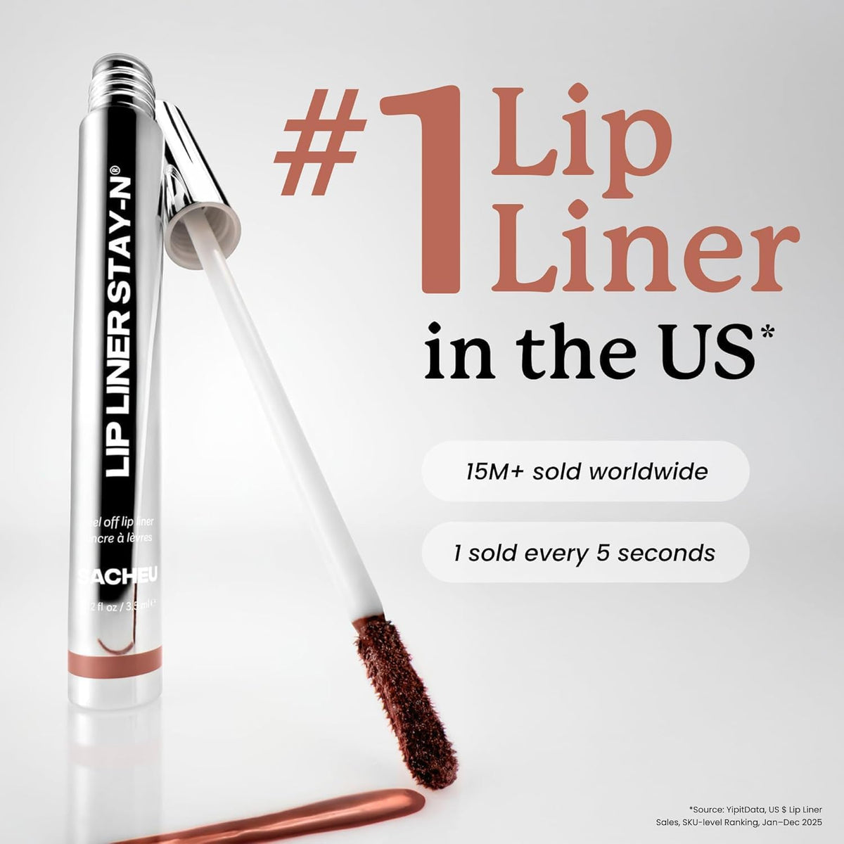 Sacheu Lip Liner STAY-N Peel Off Lip Stain, Longwear, p-INKED Sacheu