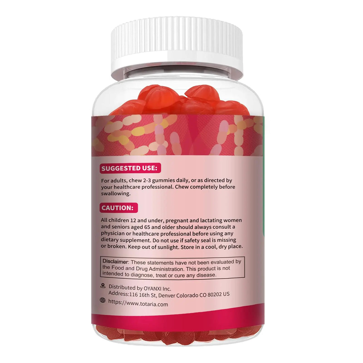 9-in-1 Probiotic Prebiotic Fiber Gummies for Adults & Teens 16G Fiber per Serving, Psyllium Husk Fiber Supplement with 5 Billion CFU Bacillus Coagulans Totaria