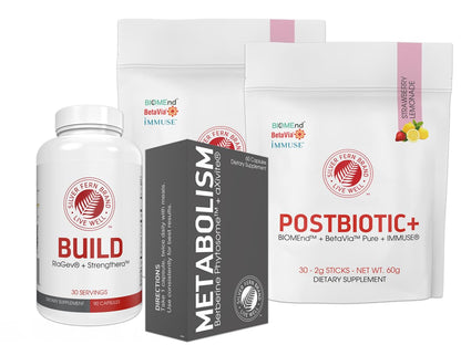 Silver Fern Brand Supplement Bundle – Build, Metabolism & POSTBIOTIC+ – Gut, Immune & Muscle Support – 90 + 60 Capsules & 30 Sticks – Energy, Recovery Silver Fern