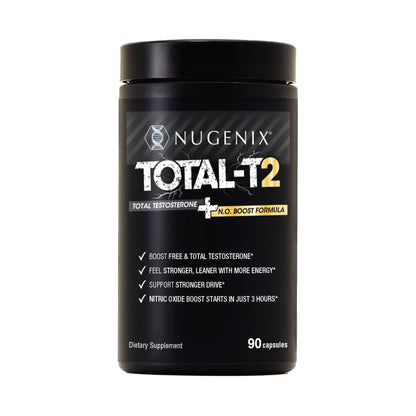 Nugenix Total-T2 - Nitric Oxide Booster for Men, Tesnor, S7, ElevATP, Tongkat, Citrulline, Nitric Oxide and Testosterone Supplement for Men (90 Count) Nugenix