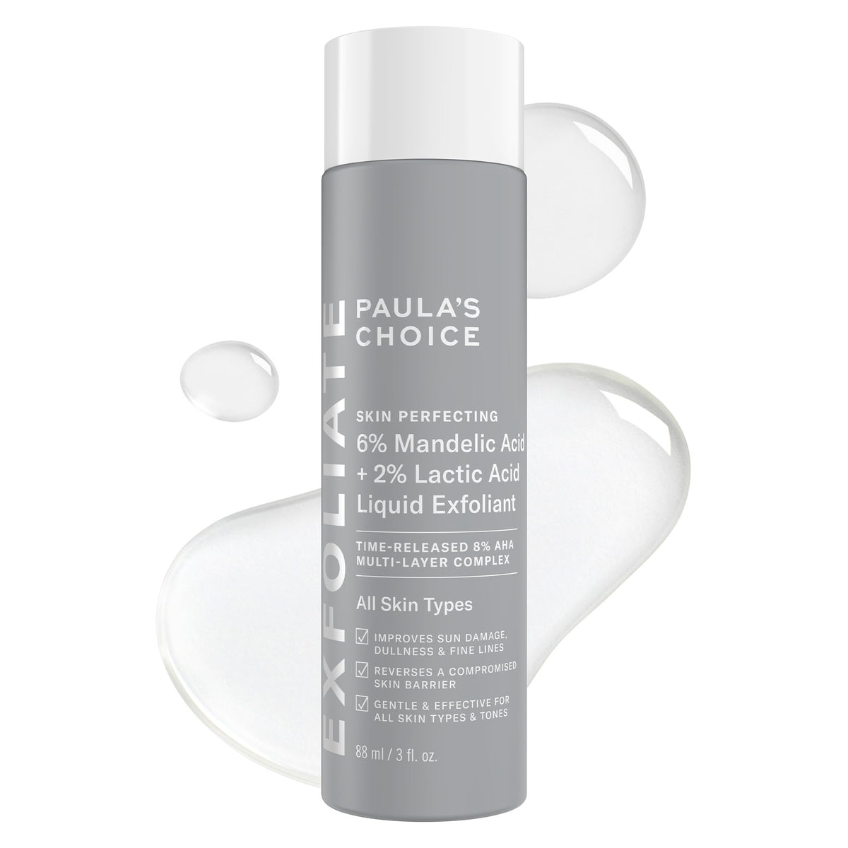 Paula's Choice 6% Mandelic + 2% Lactic Acid Liquid Exfoliant, 3 Fl Oz Paula's Choice