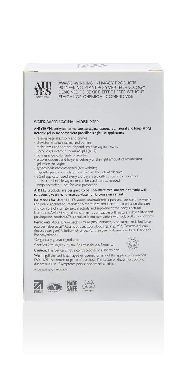 AH! YES® Long Lasting Vaginal Moisturizer for Vaginal Dryness, Water Based & Estrogen-Free, 6 Pre-Filled Applicators AH! YES buy australia supplements