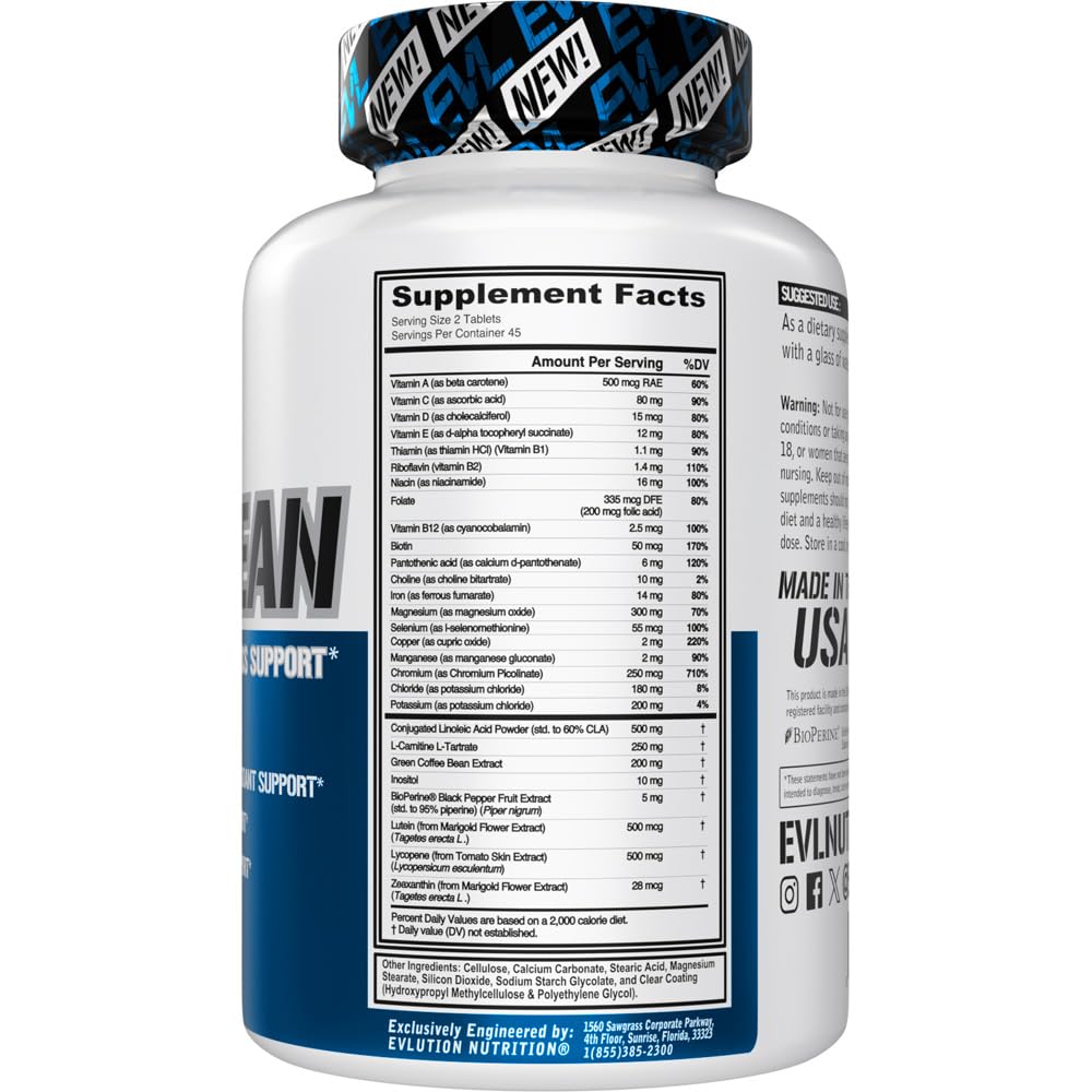 Evlution Nutrition VitaLean - Vitamins + Weight Loss Support - Key Vitamin + Core Antioxidant Support - Daily Nutrient & Weight Management Support - Bone, Eye & Immune Support - 45 Servings Evlution buy australia supplements