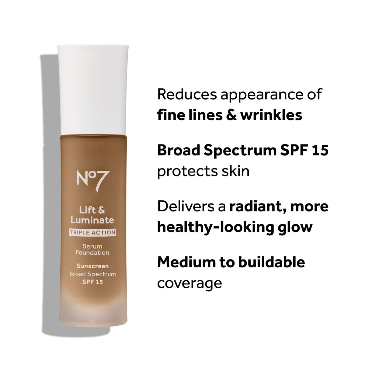 No7 Lift & Luminate Triple Action Serum Foundation, Cool Ivory, 1 Fl Oz No7