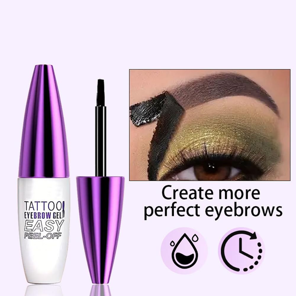 2Pcs Dark Brown Peel Off Brow Tint Gel - Waterproof & Sweatproof Tattoo Effect, Transfer-Resistant Multi-Day Wear, All Skin Types Mother’s Day Women's Day Gift Set GHFCZOO