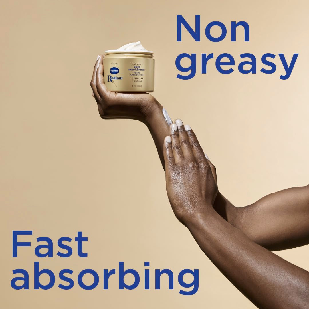 Vaseline Radiant X Deep Nourishment Body Cream For Dry Skin 10oz Vaseline