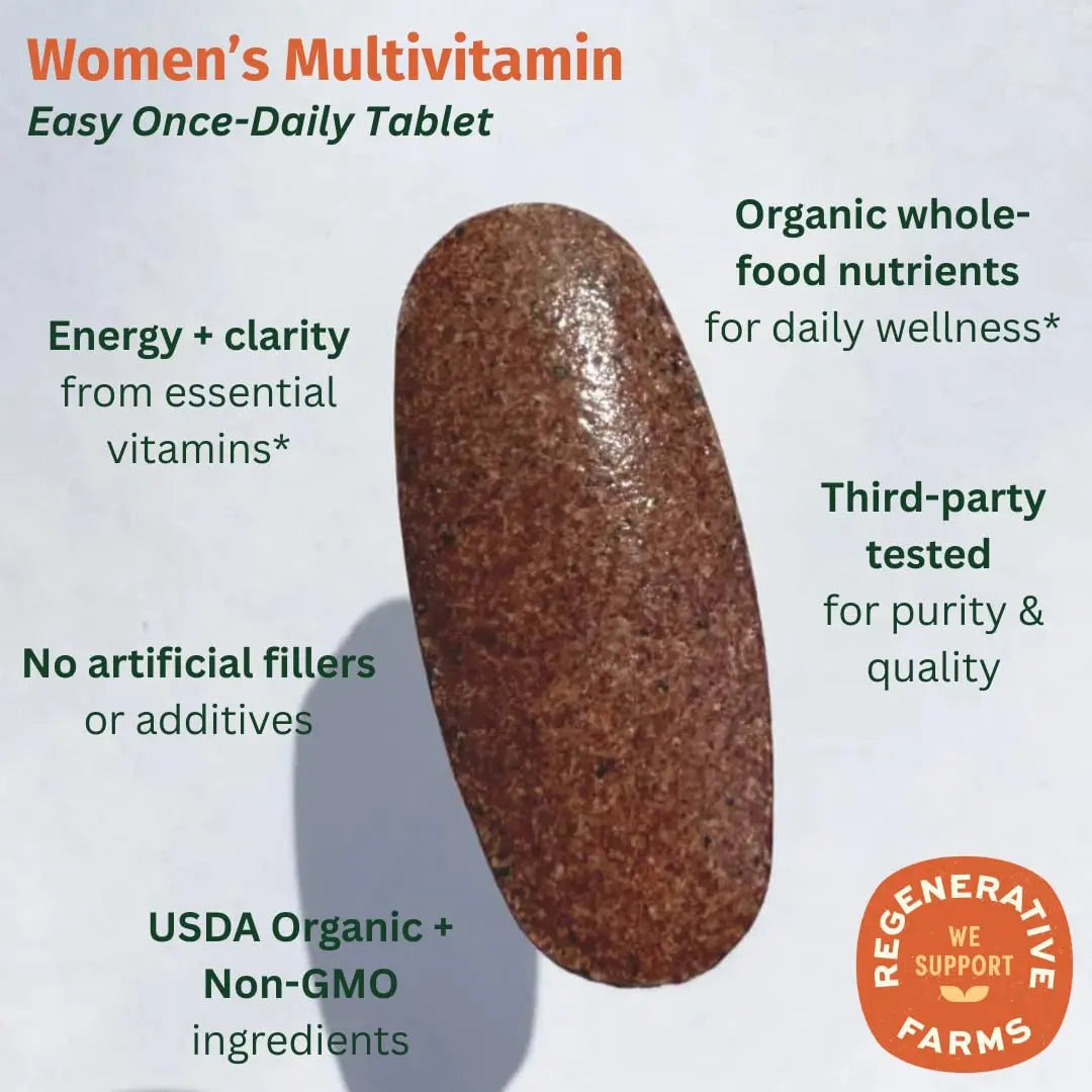 EarthFirst Organic Women’s Multi Once Daily, Women's Multivitamin, Iron, Vitamin B12 & More, 19 Vitamins from Herbs & Superfoods, 30 Count EarthFirst Organic buy australia supplements