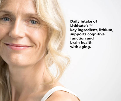 lithitate Lithium Aspartate 10mg | Supports Cognitive Function & Brain Health with Aging | NSF Certified | Promotes Mental Clarity, Healthy Mood & Longevity lithitate