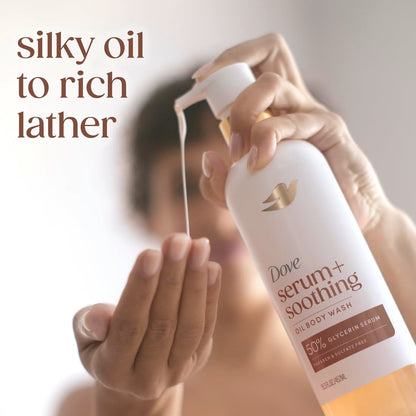 Dove Serum+ Soothing Oil Body Wash, Almond & Oil Sandalwood, 15.3 fl oz Dove