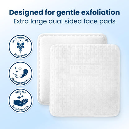 Clean Skin Club Clean² Pads 2.0 [NEW & Improved Edges] Guaranteed Not to Shed & Tear, Unique Triple Layers, Textured Side & Ultra Soft Side CLEAN SKIN CLUB