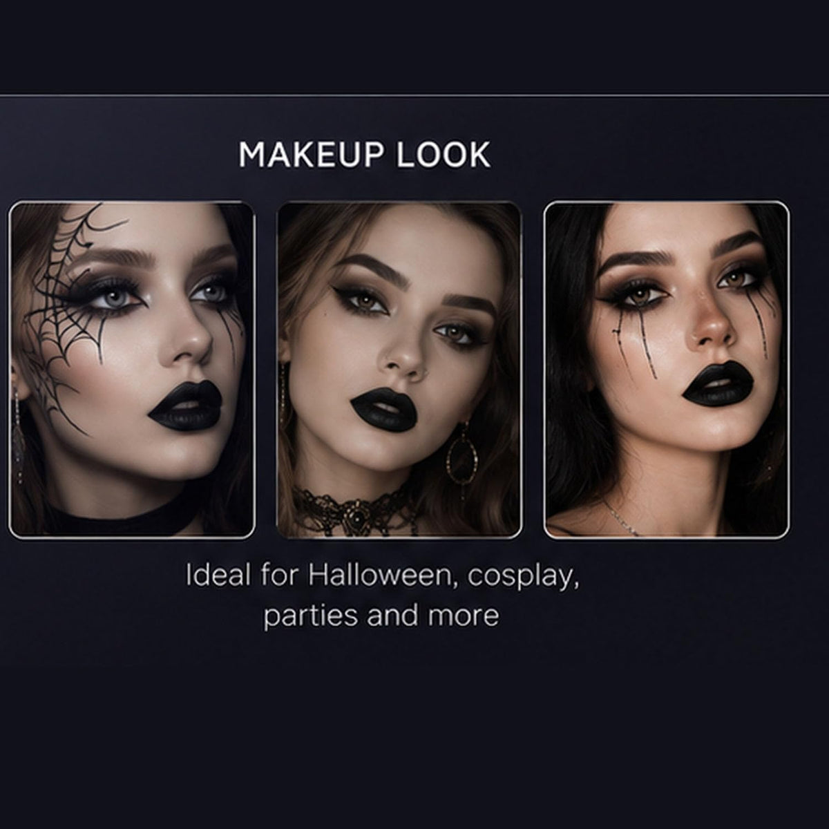 Baorder 4PCS Halloween Matte Liquid Lipstick Set,Goth Makeup Baorder