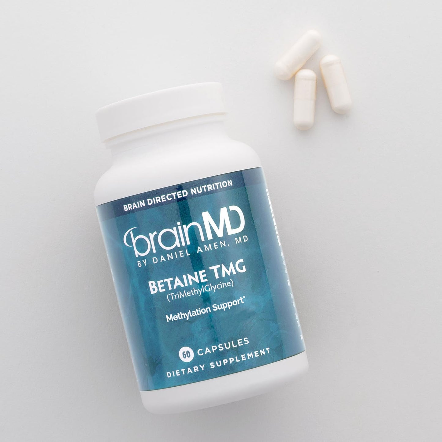 BRAINMD Dr Amen Betaine TMG - 60 Capsules - Mood & Methyl Support - Gluten Free - 30 Servings