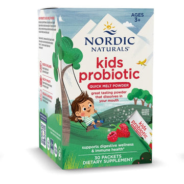 Nordic Naturals Kids Probiotic Quick Melt Powder, Mixed Berry - 30 Packets - 3 Billion CFU - Digestive Wellness, Immune Support - Non-GMO, Vegan - 30 Servings Nordic Naturals buy australia supplements
