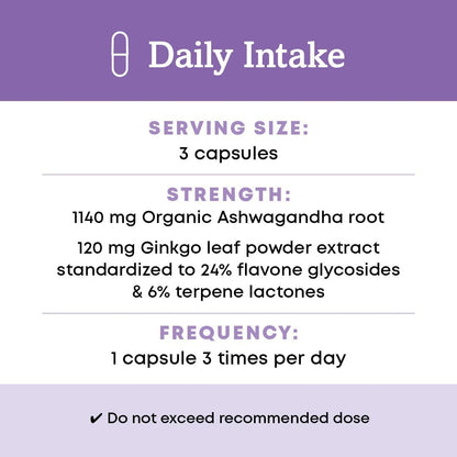 Oregon's Wild Harvest Ashwagandha Ginkgo Organic Non-GMO Herbal Supplements Vegan Plant sourced Capsules | Support for Calm and Relaxed Mind, 90 Count Gsupps Australia